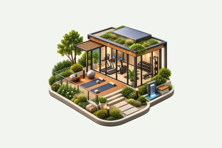 Illustration of the gym and yoga space